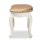 Gabrielle Traditional French Country Upholstered Vanity Ottoman
