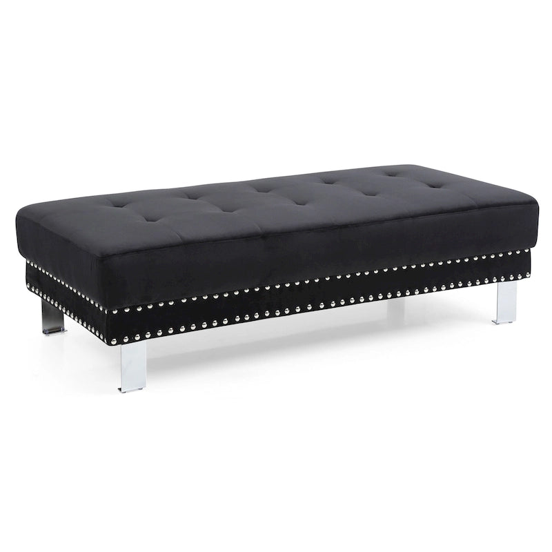 Derek Oversized Velvet Ottoman