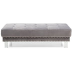 Derek Oversized Velvet Ottoman