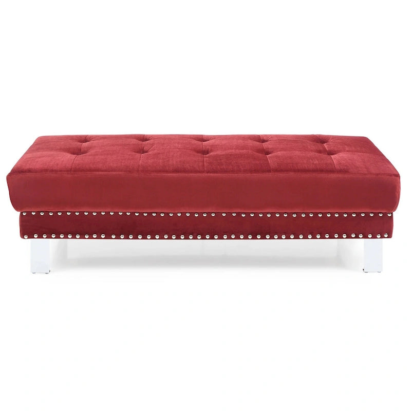 Derek Oversized Velvet Ottoman