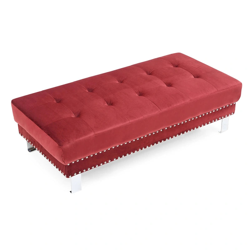 Derek Oversized Velvet Ottoman