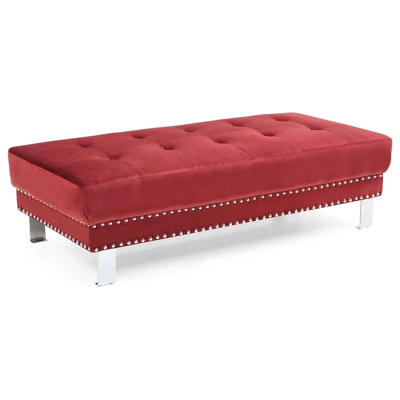 Derek Oversized Velvet Ottoman