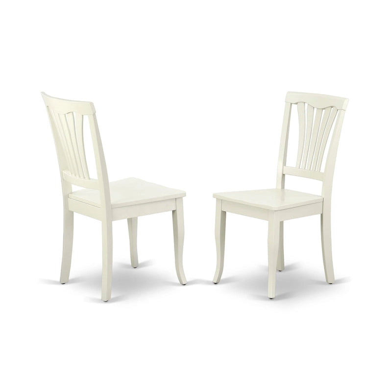 East West Furniture Dining Room Furniture Set- an Oval Kitchen Table and Wooden Seat Dining Chairs, Linen White(Pieces Option)