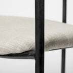 Parker Beige Fabric Seat With Gun Metal Gray Metal Frame Dining Chair - 21.5L x 21.1W x 28.7H