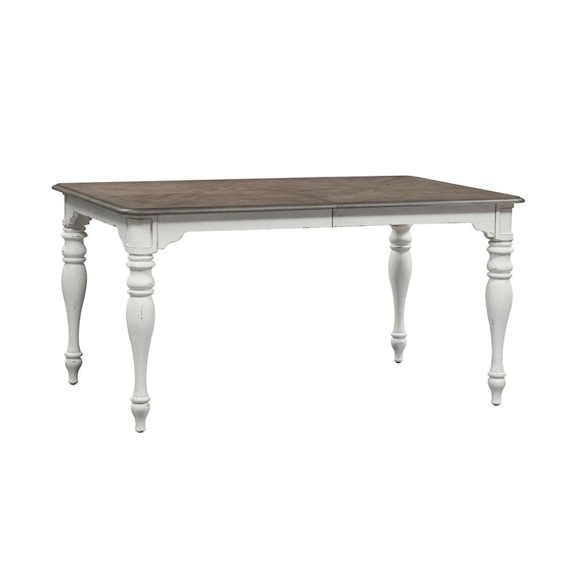Magnolia Manor Antique White Weathered Bark Leg Table