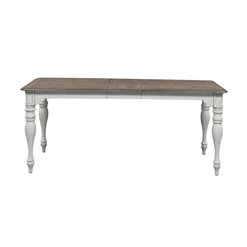 Magnolia Manor Antique White Weathered Bark Leg Table