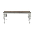 Magnolia Manor Antique White Weathered Bark Leg Table