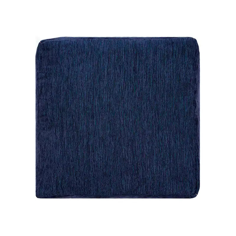 Sevita Navy/Mustard Traditional Damask Polyester Blend Pouf