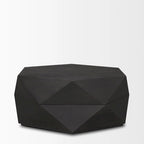 Arreto Black Solid Wood Hexagonal Coffee Table With Storage