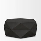 Arreto Black Solid Wood Hexagonal Coffee Table With Storage
