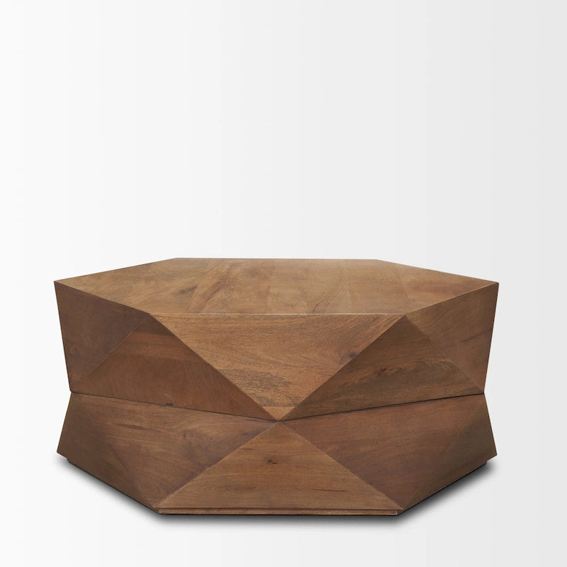 Arreto Black Solid Wood Hexagonal Coffee Table With Storage