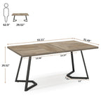 Modern Dining Dinner Table, 55 Inches Dining Room Table for 4-6 People