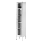 Avis 71-inch White Metal Cabinet with Clear Door
