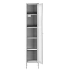 Avis 71-inch White Metal Cabinet with Clear Door