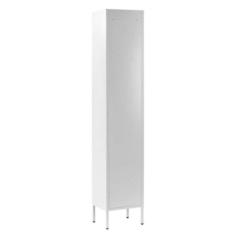 Avis 71-inch White Metal Cabinet with Clear Door