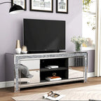 59 Media Console Mirrored Diamond Tv Stand