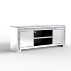59 Media Console Mirrored Diamond Tv Stand