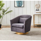 SAFAVIEH Couture Ikram Quilted Swivel Tub Chair - 30Wx32Dx30H