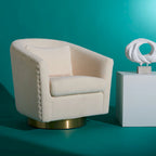 SAFAVIEH Couture Ikram Quilted Swivel Tub Chair - 30Wx32Dx30H