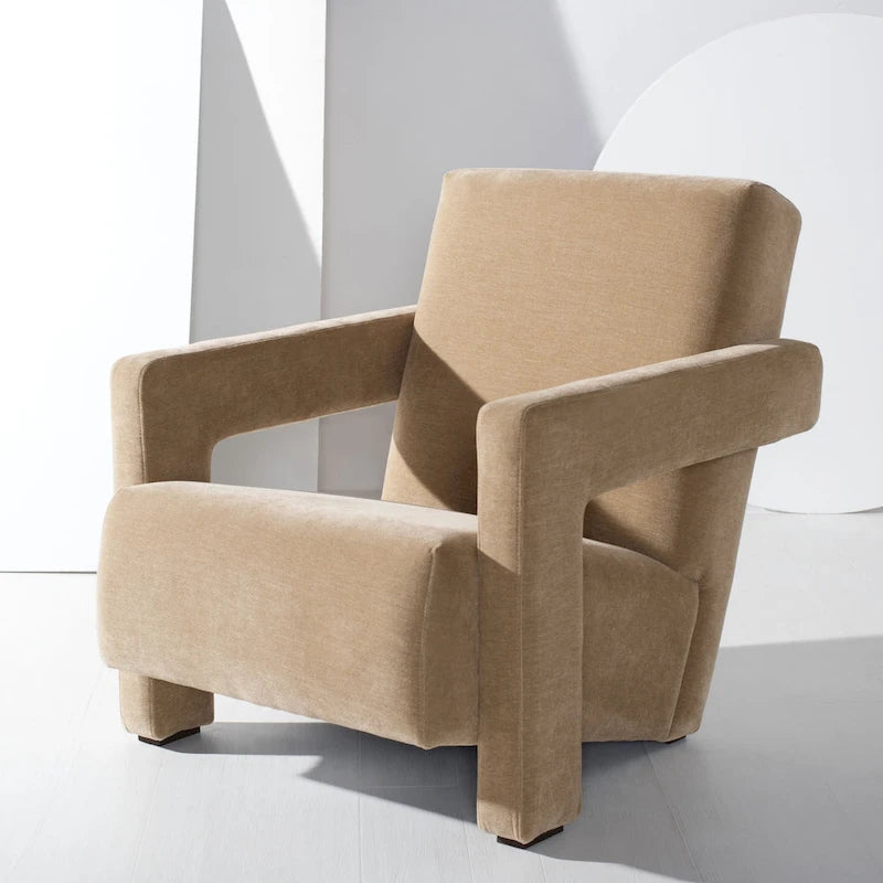 SAFAVIEH Couture Joffrette Modern Velvet Accent Chair - 27 In. W x 35 In. D x 30 In. H - 27Wx35Dx30H