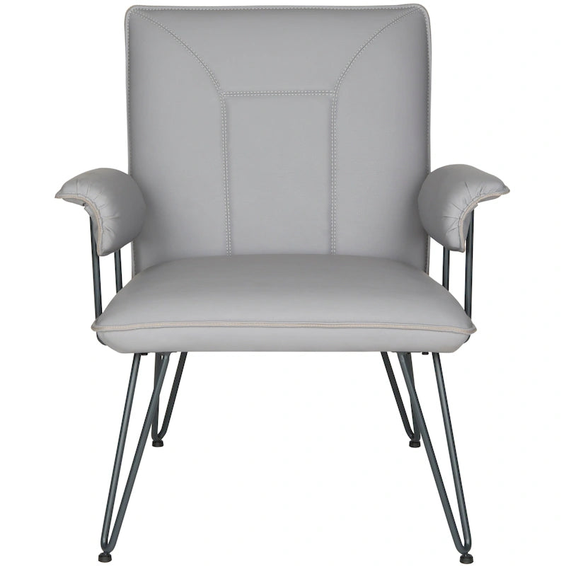 SAFAVIEH Idamae Mid-Century Modern Faux Leather Arm Chair - 29Wx28Dx33H