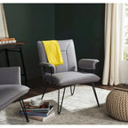 SAFAVIEH Idamae Mid-Century Modern Faux Leather Arm Chair - 29Wx28Dx33H
