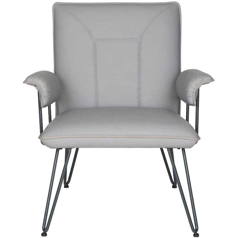 SAFAVIEH Idamae Mid-Century Modern Faux Leather Arm Chair - 29Wx28Dx33H