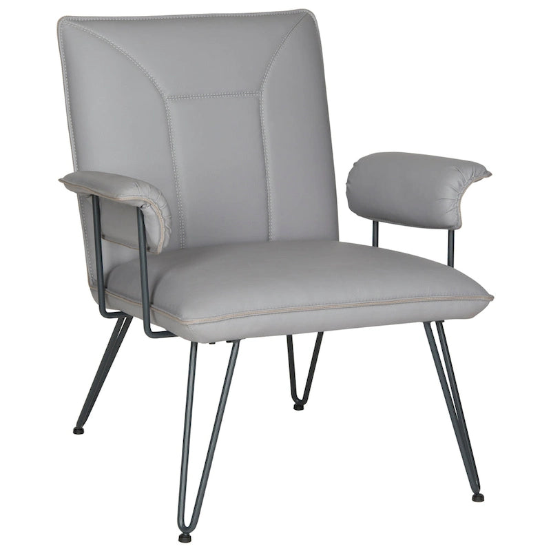 SAFAVIEH Idamae Mid-Century Modern Faux Leather Arm Chair - 29Wx28Dx33H