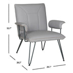 SAFAVIEH Idamae Mid-Century Modern Faux Leather Arm Chair - 29Wx28Dx33H