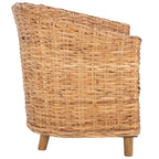 SAFAVIEH Charla Rattan Barrel Chair with Cushion - 29.1 x 27.2 x 32.7 - 29Wx27Dx33H