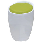 vidaXL Stool White and Green Faux Leather