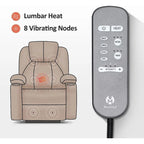 MCombo Large Power Lift Recliner Chair with Massage, Cup Holders, Extended Footrest, Fabric 7516