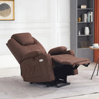 MCombo Large Power Lift Recliner Chair with Massage, Cup Holders, Extended Footrest, Fabric 7516