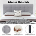 Costway Full/Queen Size Headboard Linen Fabric Upholstered Button - See Details