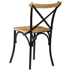 vidaXL Cross Chairs 6 pcs Black Solid Mango Wood - 20.1 x 20.5 x 33.1