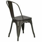 Gymax Set of 4 Metal Dining Side Chair Wood Seat Stackable Bistro Cafe - See details