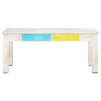 vidaXL Coffee Table White 43.3x23.6x17.7 Solid Mango Wood