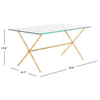 SAFAVIEH Treasures Jocelyn Bronze-Ish Silver/ Glass Top Accent Table - 37.4 x 19.7 x 17