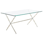 SAFAVIEH Treasures Jocelyn Bronze-Ish Silver/ Glass Top Accent Table - 37.4 x 19.7 x 17