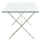 SAFAVIEH Treasures Jocelyn Bronze-Ish Silver/ Glass Top Accent Table - 37.4 x 19.7 x 17