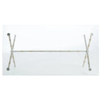 SAFAVIEH Treasures Jocelyn Bronze-Ish Silver/ Glass Top Accent Table - 37.4 x 19.7 x 17