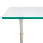 SAFAVIEH Treasures Jocelyn Bronze-Ish Silver/ Glass Top Accent Table - 37.4 x 19.7 x 17