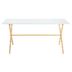 SAFAVIEH Treasures Jocelyn Bronze-Ish Silver/ Glass Top Accent Table - 37.4 x 19.7 x 17