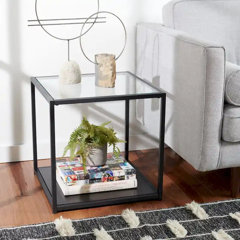 SAFAVIEH Arminta Square Lower Shelf Accent End Table - 19.7 W x 19.7 L x 19.7 H - 20Wx20Dx20H