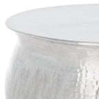 SAFAVIEH Karel Silver Metal Table Stool - 24 W x 24 L x 16.8 H - 24Wx24Dx17H