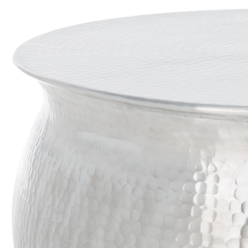 SAFAVIEH Karel Silver Metal Table Stool - 24 W x 24 L x 16.8 H - 24Wx24Dx17H