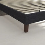 Platform Bed Frame with Wooden Slats Support, Upholstered Bed with Headboard, No Box Spring Needed
