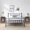 Javlergo 3-Piece Bedroom Sets with Metal Platform Bed Frame and Nightstand Set of 2