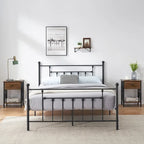 Javlergo 3-Piece Bedroom Sets with Metal Platform Bed Frame and Nightstand Set of 2