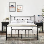 Javlergo 3-Piece Bedroom Sets with Metal Platform Bed Frame and Nightstand Set of 2